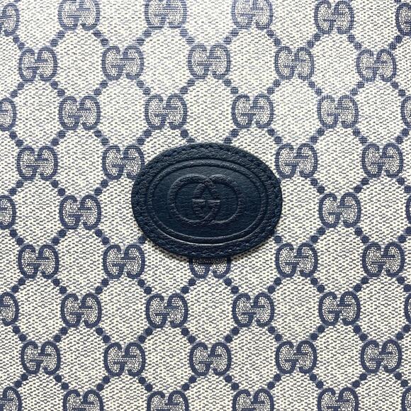 Gucci Bag Shoulder Tote Purse GG Guccissima Monogram Black Grey Leather Canvas - Picture 7 of 11